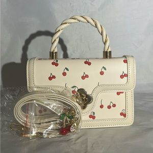 Cherry Print Mini Satchel – Crossbody & Top Handle